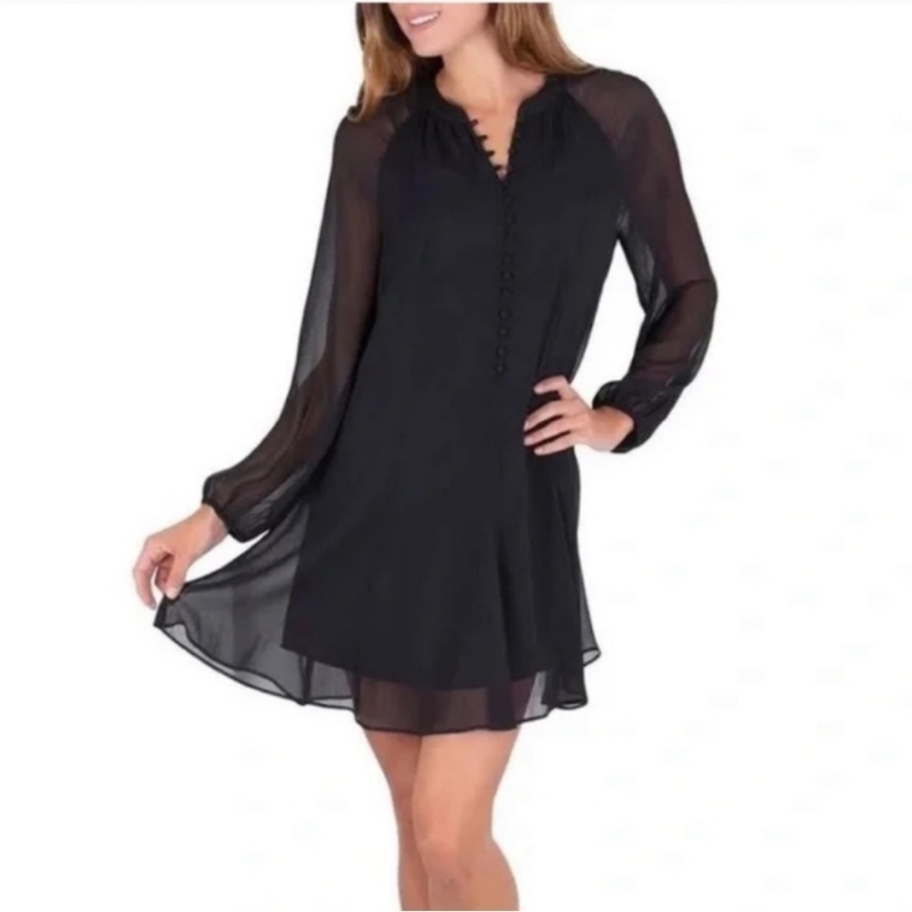 NWT Joie Sheer Sleeve Black dress Small